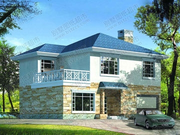 帶車庫的二層農村房屋設計圖_別墅設計圖紙,新農村別墅,農村自建房設計