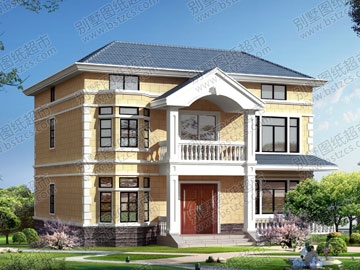 新農村二層帶閣樓自建房設計圖紙_別墅設計圖紙,農村房屋設計圖