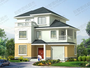 三層帶車庫及復式客廳別墅設計圖紙效果圖_別墅設計圖紙,農村房屋設計圖