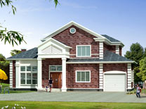 獨特二層帶車庫別墅設計圖紙及效果圖_別墅設計圖紙,農(nóng)村房屋設計圖