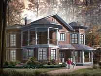 歐式別墅效果圖及施工圖_別墅設(shè)計(jì)圖紙,新農(nóng)村別墅,農(nóng)村自建房設(shè)計(jì)