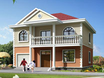 新農村帶車庫二層小別墅設計圖_別墅設計圖紙,農村房屋設計圖