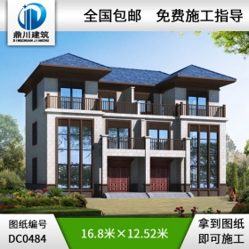 新農村三層實用型雙拼自建房屋設計圖_別墅設計圖紙,農村房屋設計圖