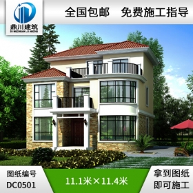 新農(nóng)村復(fù)式三層別墅設(shè)計圖紙及效果圖_三層鄉(xiāng)村房屋設(shè)計圖紙,鼎川別墅圖紙