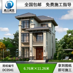 新農村三層小戶型別墅圖紙及效果圖_農村三層自建房設計圖,鼎川別墅圖紙