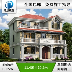 歐式三層帶露臺別墅施工圖及效果圖_別墅圖紙超市,三層歐式別墅設計圖紙