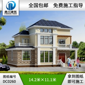 二層帶閣樓的別墅設(shè)計圖紙及效果圖_別墅圖紙超市,鼎川建筑