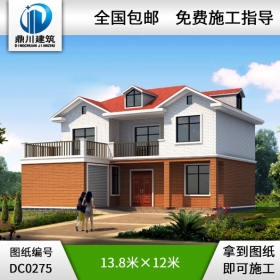 農(nóng)村二層帶車庫自建房屋設計圖_農(nóng)村房屋圖紙,鼎川建筑圖紙