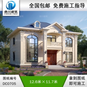 新農村二層帶陽臺復式別墅設計全套施工圖紙_鄉村歐式自建房設計圖,鼎川建筑