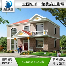 二層復式客廳小別墅設計全套圖紙_別墅設計圖紙,農村房屋設計圖