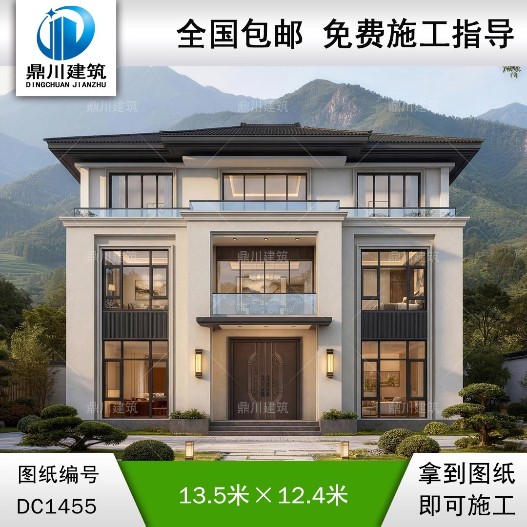 新宋式三層別墅設計圖紙及效果圖_農村自建房設計,鼎川建筑