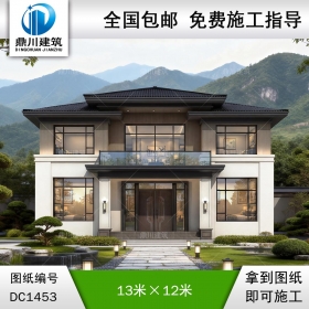 新宋式二層別墅設計圖紙及效果圖_農村自建房設計,鼎川建筑