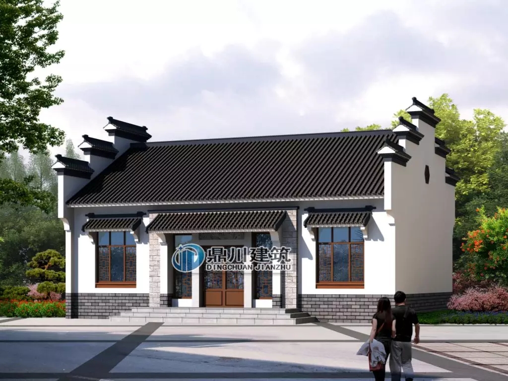 12.9米&times;9米，中式徽派一層別墅，回農(nóng)村12萬就能建！