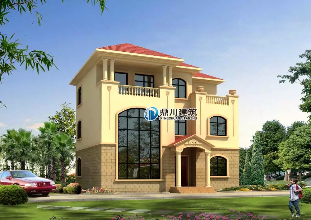 三層旋轉樓梯復式農村別墅建房案例，大氣漂亮得不像話！