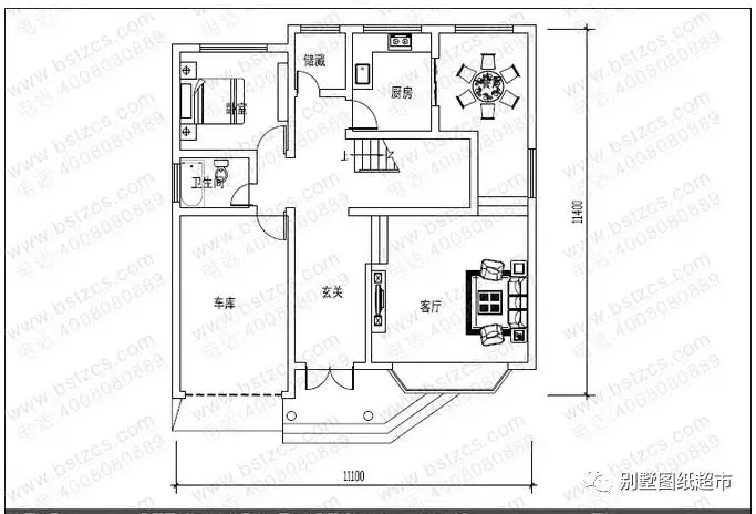 帶車庫二層農(nóng)村別墅