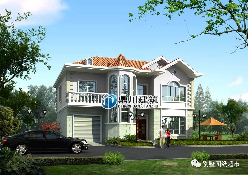 帶車庫二層農(nóng)村別墅