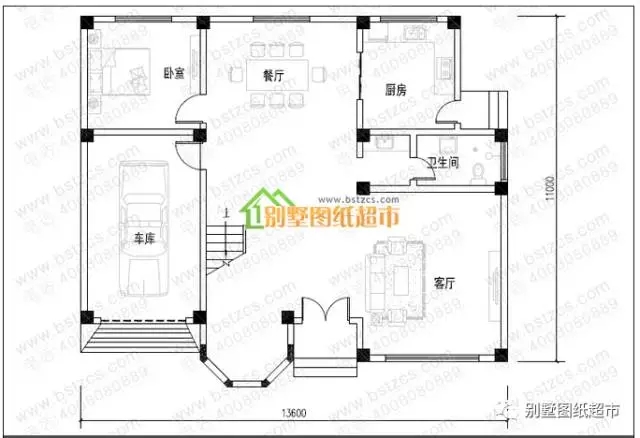 帶車庫二層農(nóng)村別墅